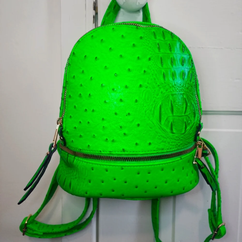 Neon Green Mini Backpack - Picture 1 of 5